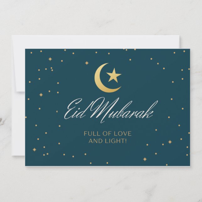 Eid Mubarak Flat Greeting Card (Front)