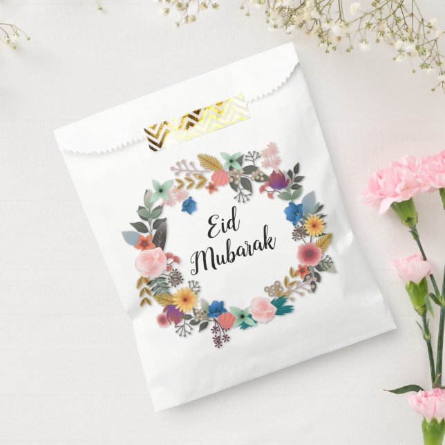 EID MUBARAK FLORAL WREATH FAVOUR BAGS (Sealed)