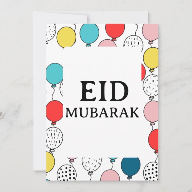 Eid Mubarak folded greeting card (Front)