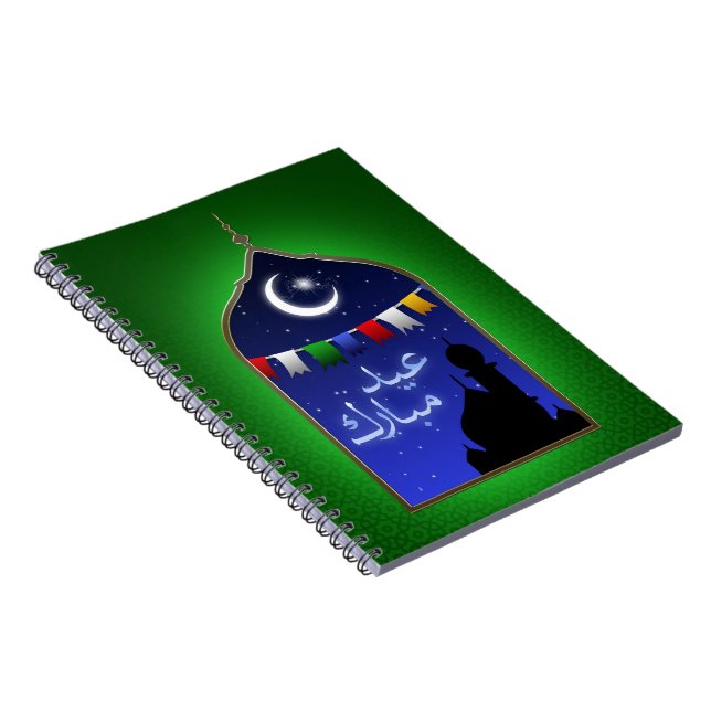 Eid Mubarak Garland Moon Notebook (Right Side)