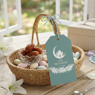 Eid Mubarak Gift Tag 1447H Islamic Crescent Moon 