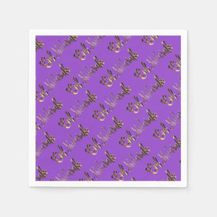 Eid Mubarak Gold Look Text Pattern Elegant Napkin