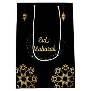 Eid Mubarak Golden Customize Medium Gift Bag