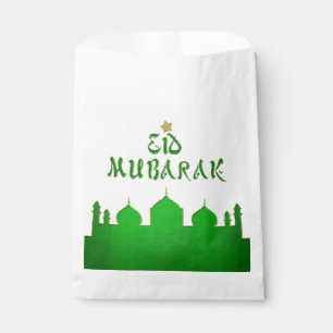 Eid Mubarak Green Gold Mosque Favour Bag