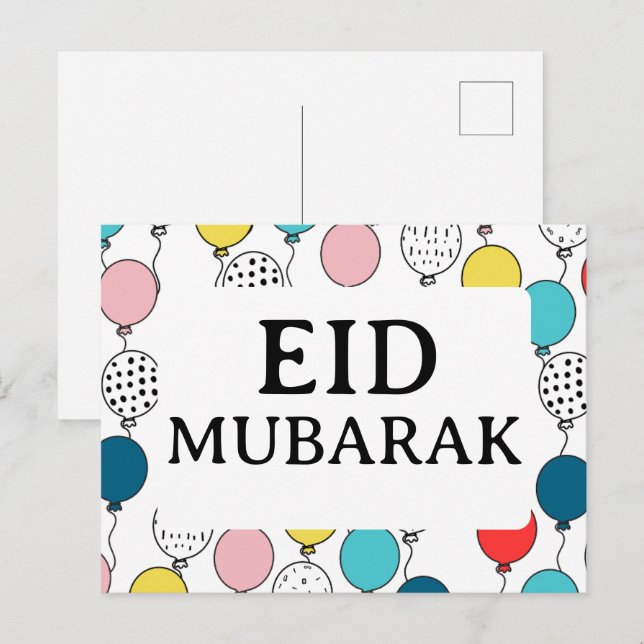 Eid Mubarak greeting card for eid al fitr (Front/Back)