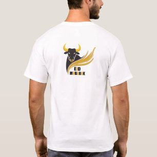 Eid mubarak greeting design with bull icon and gol T-Shirt
