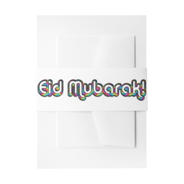 Eid Mubarak Greeting Rainbow Invitation Belly Band (Front Example)