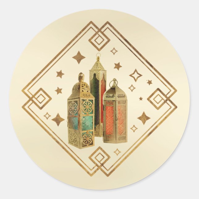 Eid Mubarak - Happy Eid Classic Round Sticker (Front)