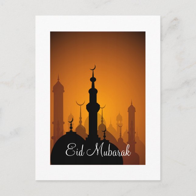 Eid Mubarak Happy Eid Postcard (Front)