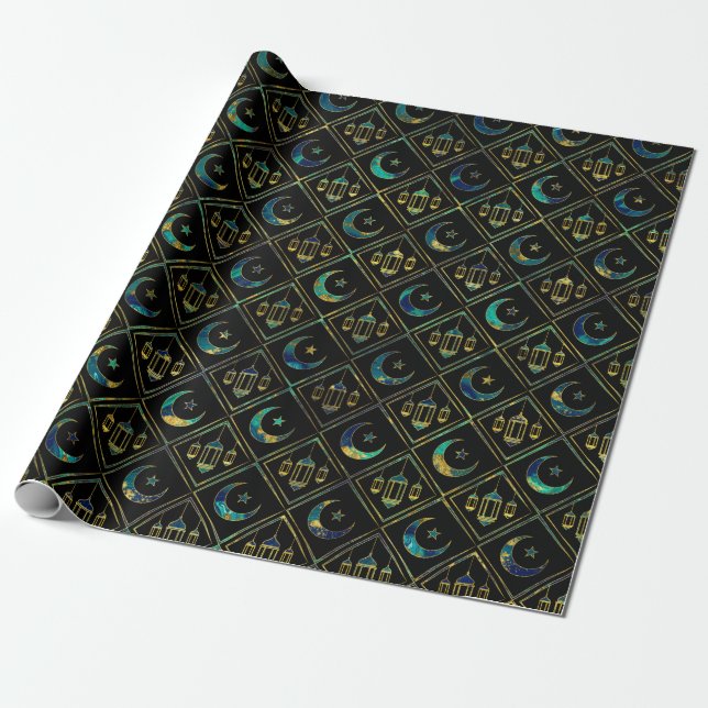 Eid Mubarak - Happy Eid -Ramadan Kareem Wrapping Paper (Unrolled)
