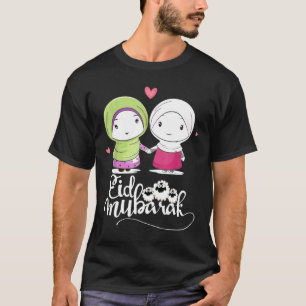 Eid Mubarak  Hijab Muslim Girls Eid With Funny she T-Shirt
