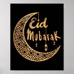 Eid Mubarak Kareem Islamic Fasting Kids Women Men Poster