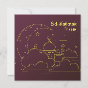 Eid Mubarak Line art Holiday Card