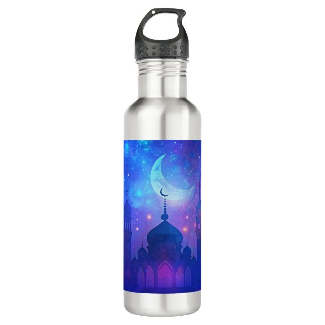 Eid Mubarak Magic Arabian Nights Crescent Colours 710 Ml Water Bottle (Front)