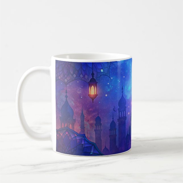 Eid Mubarak Magic Arabian Nights Crescent Colours Coffee Mug (Left)
