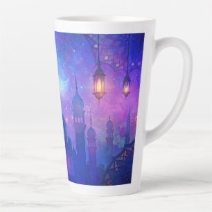 Eid Mubarak Magic Arabian Nights Crescent Colours Latte Mug