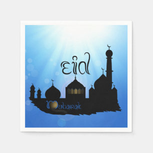 Eid Mubarak Mosque with Typography Napkin