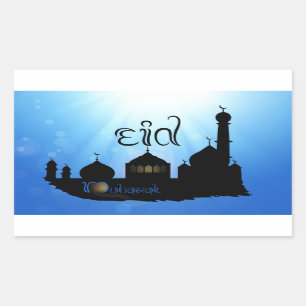 Eid Mubarak Mosque with Typography Sticker