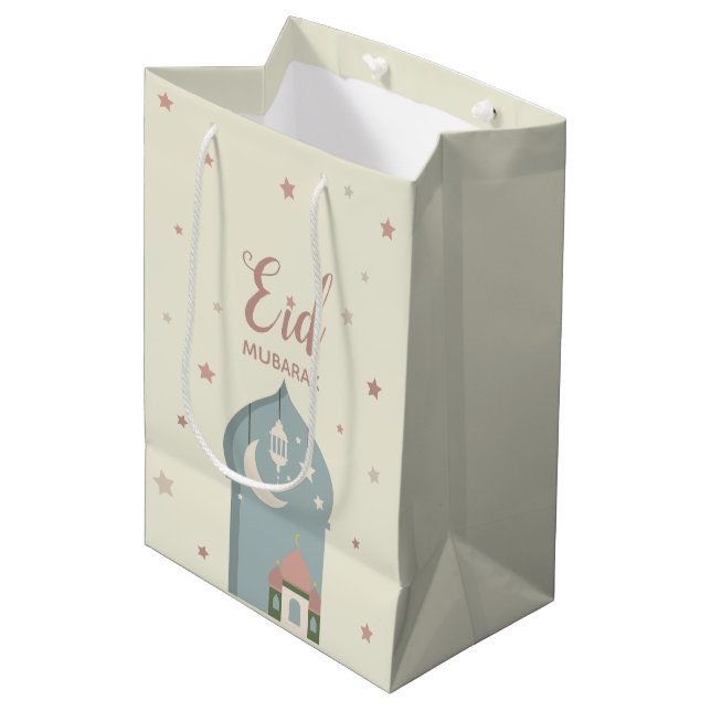 eid mubarak paper bag to celebrate eid Al fitr (Front Angled)