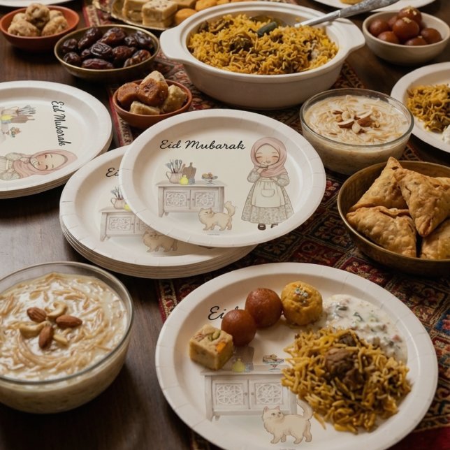 Eid Mubarak Paper Plates Muslim Party (Creator Uploaded)