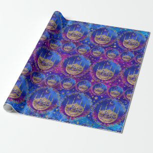 Eid Mubarak - Pastel gold and purples Wrapping Paper