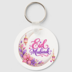 Eid Mubarak Pink and Purple Keychain