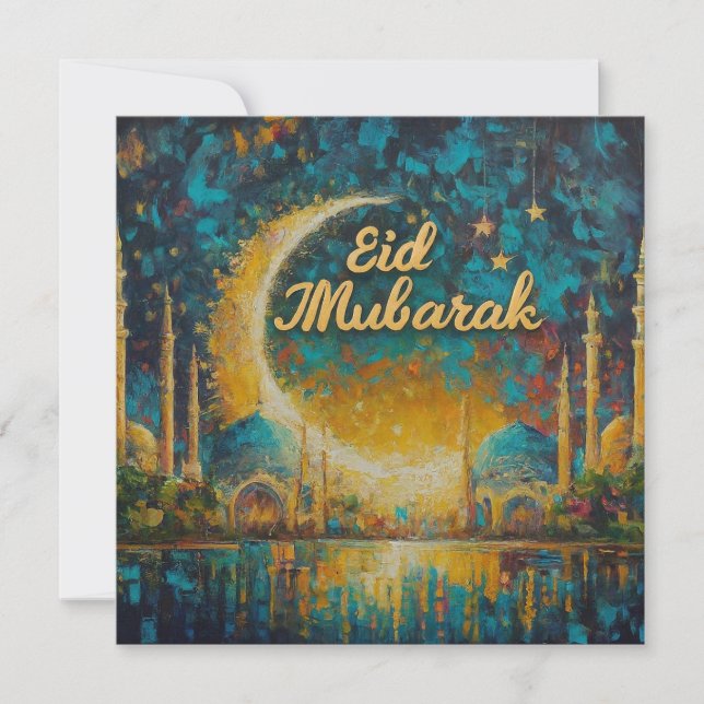 Eid Mubarak Ramadan Customizable Greetings Text Ho Holiday Card (Front)