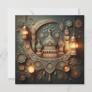 Eid Mubarak Ramadan Customizable Greetings Text Holiday Card