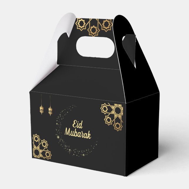 Eid Mubarak / Ramadan Kareem Golden Customize Favor Box (Front Side)