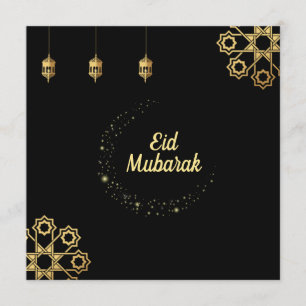 Eid Mubarak / Ramadan Kareem Golden Customize Invitation