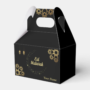 Eid Mubarak / Ramadan Kareem Golden Personalize Favor Box