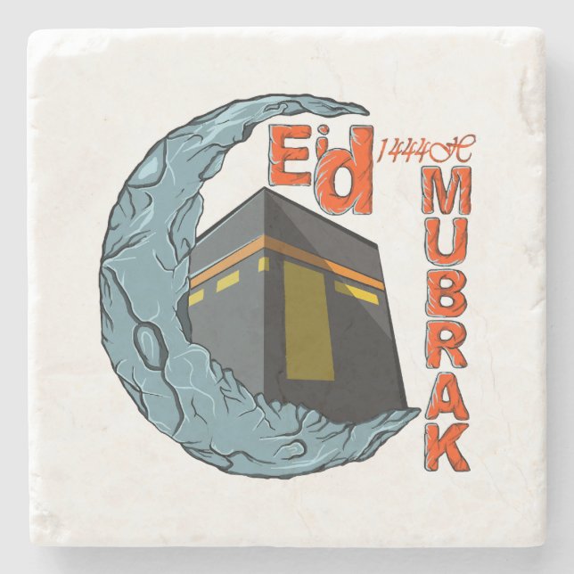 Eid mubarak stone coaster (Front)