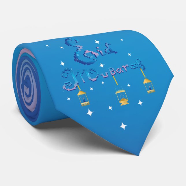 Eid Mubarak Tie (Rolled)