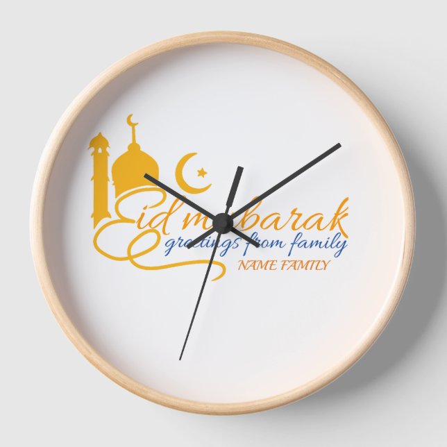 Eid mubarak Wall Clock (Front)