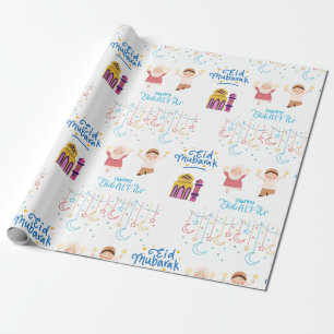 Eid Mubarak White For Kids Wrapping Paper