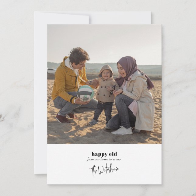 Eid Photo Greetings Card, Happy Eid, Eid Mubarak Holiday Card (Front)