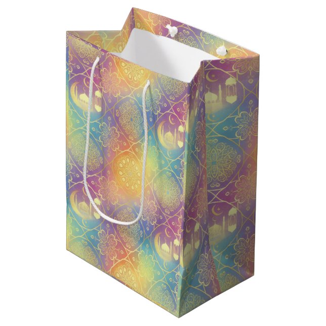 Eid/Ramadan Wrapping Paper Medium Gift Bag (Front Angled)