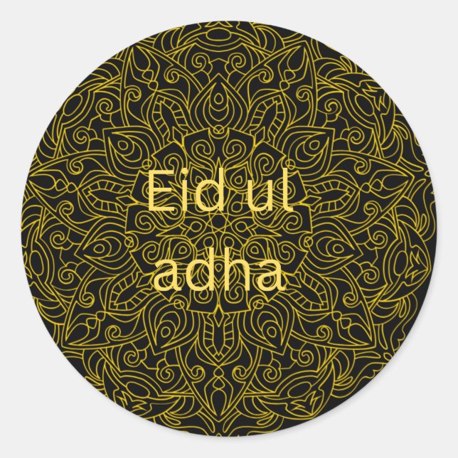 "Eid ul Adha Islamic Mandala Classic Round Sticker (Front)