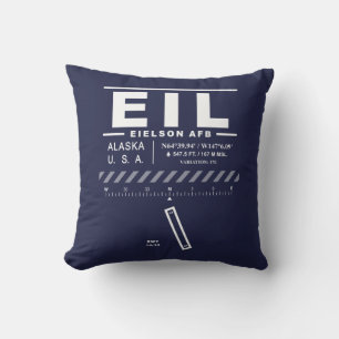 Eielson AFB Air Force Base EIL Throw Pillow