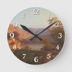 Eifel Landscape (1843) – Heinrich Funk Round Clock