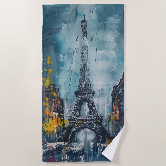 Eifel Tower Beach Towel (Front)