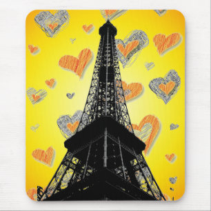 Eifel Tower Hearts Mousepad
