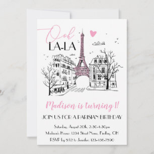 Eifel Tower Paris Parisian Birthday Party, Any Age Invitation
