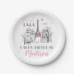 Eifel Tower Paris Parisian Birthday Party, Any Age Paper Plate