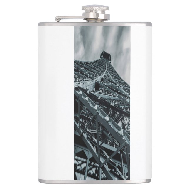 Eifel tower Paris Steel and the sky   Hip Flask (Front)