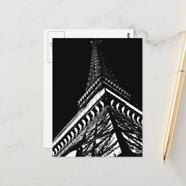 Eiffel at Night Postcard (Front/Back In Situ)