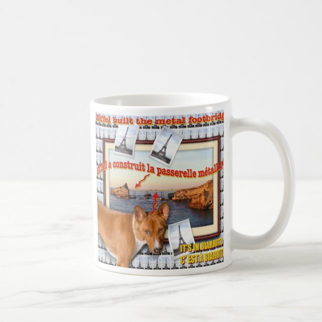 Eiffel built the metal footbridge. coffee mug (Right)