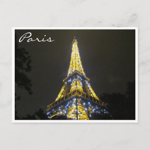 eiffel night sparkles postcard