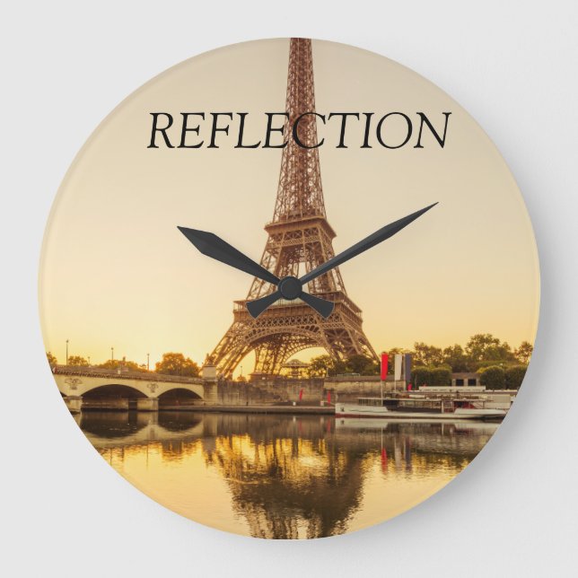 Eiffel Reflections  Large Clock (Front)