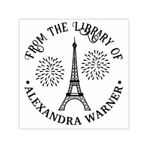 Eiffel Tower #2 Fireworks Library Book Name Self-inking Stamp